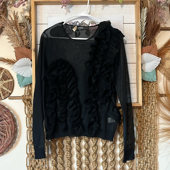 SoldddUlla Johnson Theodora pullover top in Noir small - Picture 2 of 8